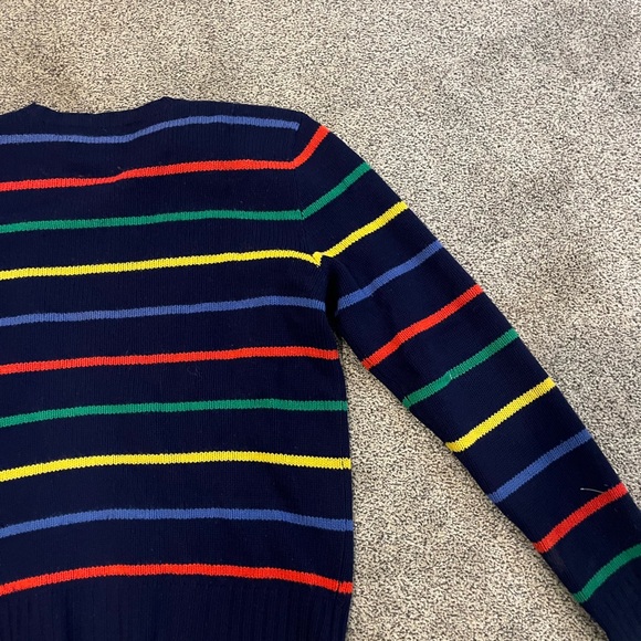 Polo Ralph Lauren Navy Sweater with Multicolor Stripes - Picture 4 of 5